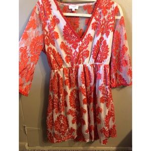 Long sleeve dress w/ mesh detail